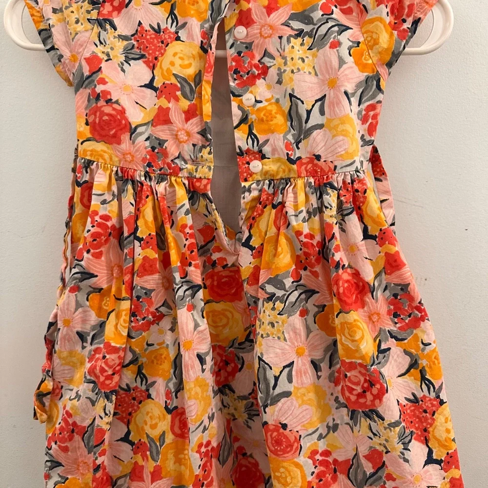 Floral print toddlers dress with embroidery - Picture 3 of 3